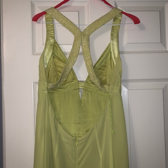 Cashé yellow/ green open back dress - Picture 6 of 8